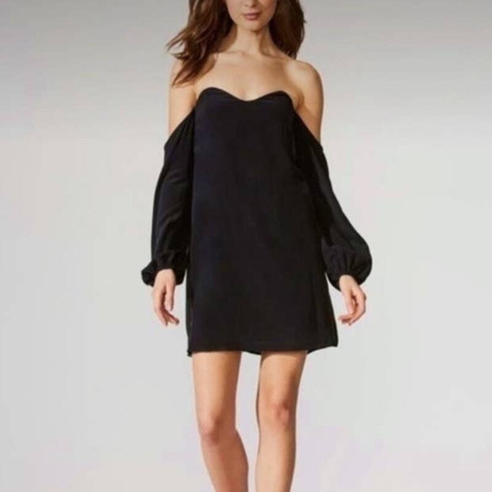 NWT Bailey 44 Women Dress MEDIUM Silk Black Devotion Mini Formal Wedding Classic